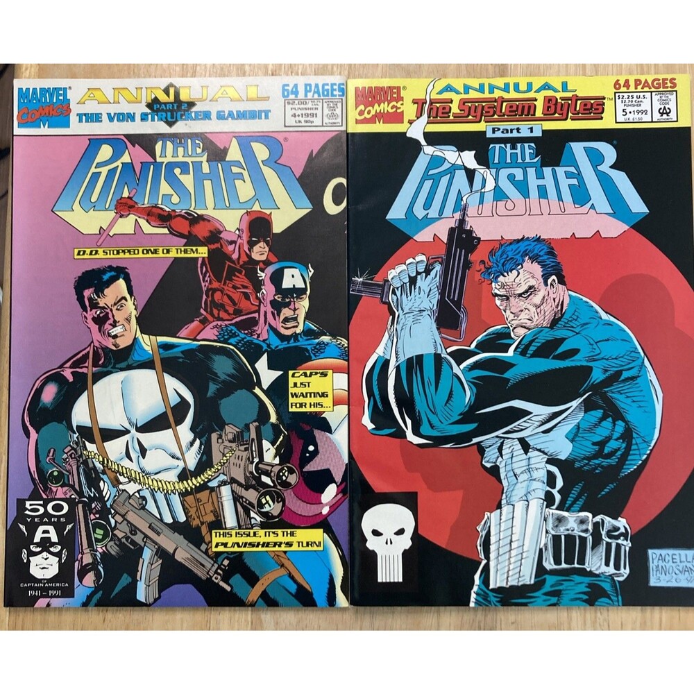 The Punisher Annual No. 4 & 5 Set (1991/92) Von Strucker Gambit, System Bytes